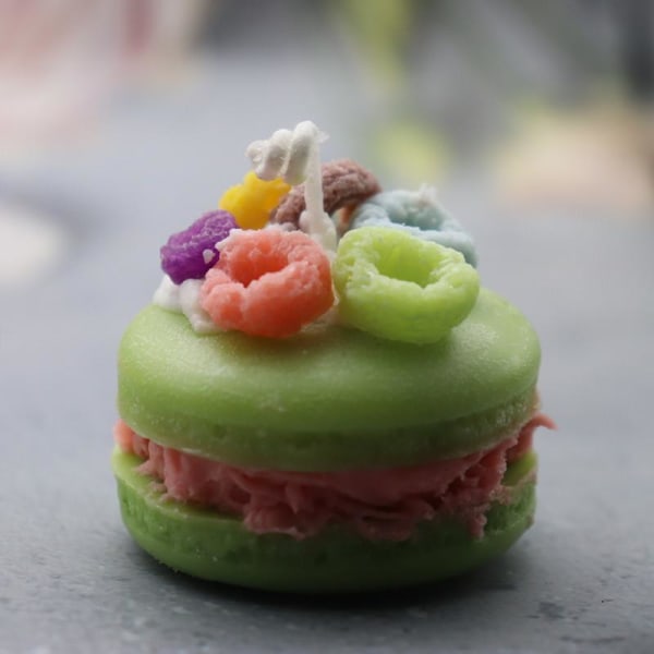 lysforme lys stearinlys gør-det-selv-forme i silikoneform 6 macarons