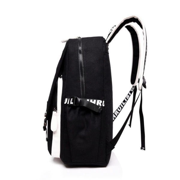 One Piece ryggsäck barn ryggsäckar ryggväska med USB uttag 1st svart