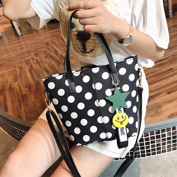 Canvas Wave Point Mummy Bag Portable Shoulder Messenger Bag Stor Vit