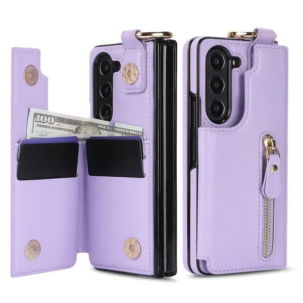 (Til Samsung Galaxy Z Fold 7) Holdbart telefoncover med ringgreb lilla