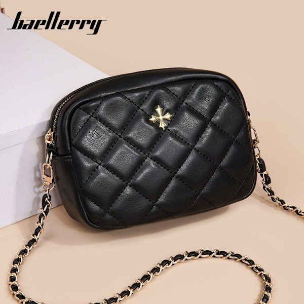 Baellerry Dam Quilted Diamond Stitch Axelväska Mini Crossbody-vä purpur