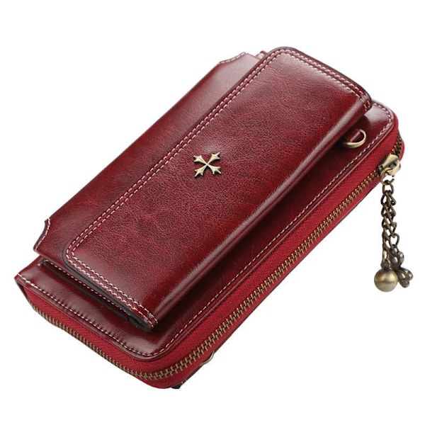 Baellerry Kvinder Læder Håndtaske Mode Crossbody Skuldertasker Koblinger rødvin 20 cm * 11,5 cm * 6 cm