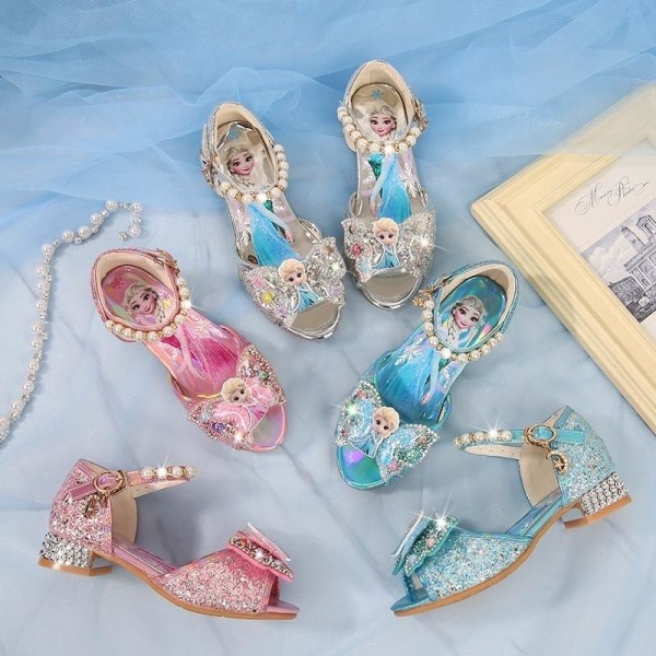 prinsessesko elsa sko børnefestsko pink 17,5 cm / størrelse 27