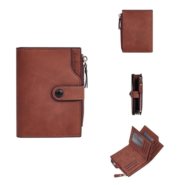 Baellerry RFID Slim Plånbok för män - Business Trifold Zipper Mi blek färg