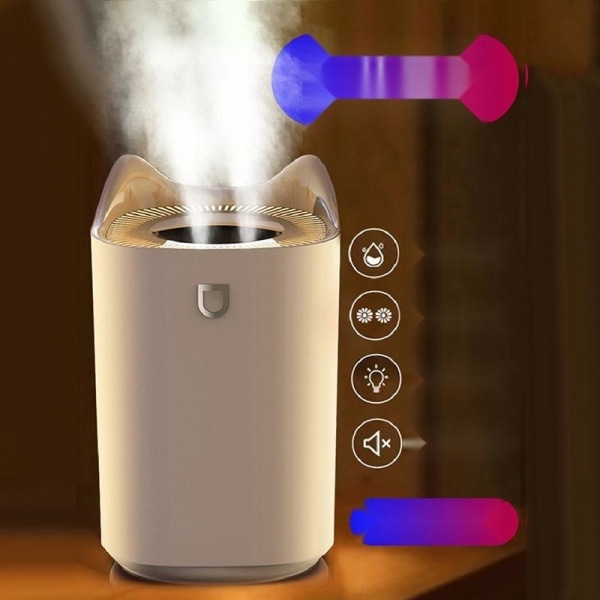 Luftfuktare aroma diffuser humidifier med led-ljus Snöberg Vit