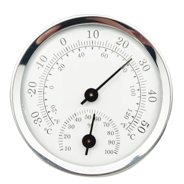 2-i-1 termometer hygrometer temperatur- og fugtighedsmåler indeni hvid 1 stk