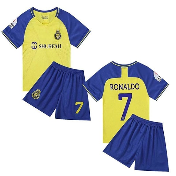 Riyadh Home No. 7 Ronaldo fotbollströja och shorts för barn och #16 (100CM)