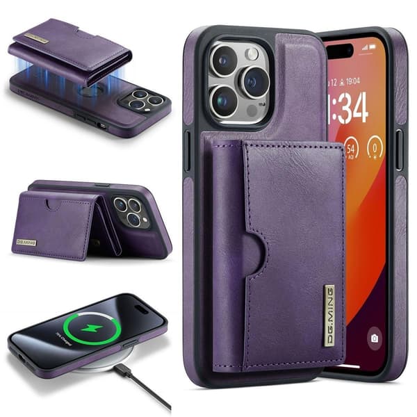 (Til iPhone 15 Plus) DG.MING M6 Serien Magnetisk Pung Etui sort