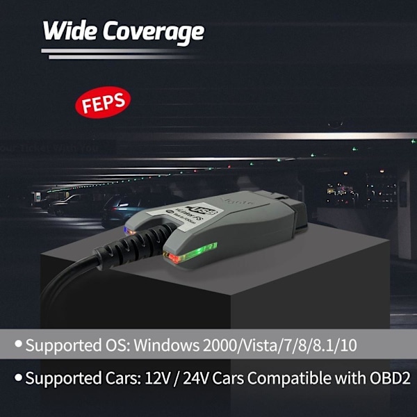 Universal vLinker FS OBD2-scanner med ForScan-support - USB-forbindelse som på billedet