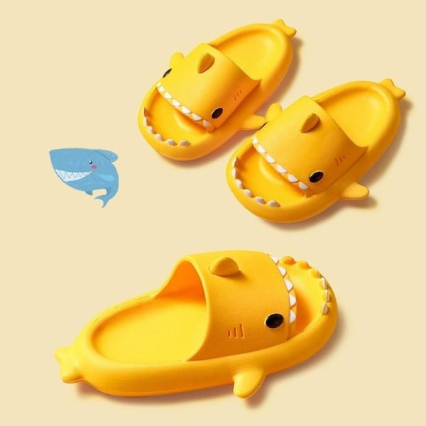 tofflor haj shark tofflor shark slides barntofflor gul 180 (insida 18cm)