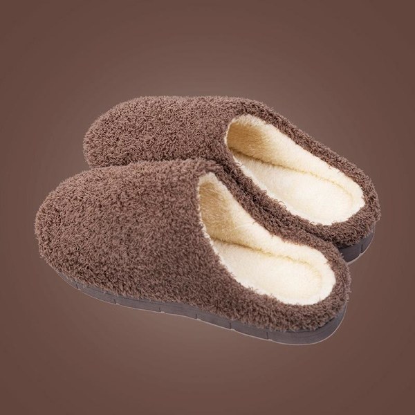 fluff tofflor varma tofflor innetofflor mt612 kaffe 40-41 (insida 26cm)