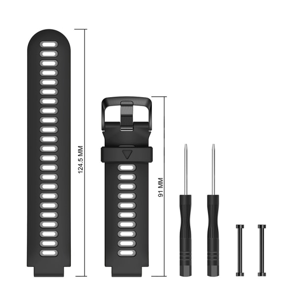 Armbånd silikone Garmin Forerunner 735xt/220/230/235/Approach S20 sort/grå
