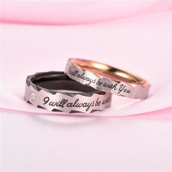 Rose Gold Par-sormus timanttisella Love Flower Claw -kuviolla ruusukultainen naisten koko 12