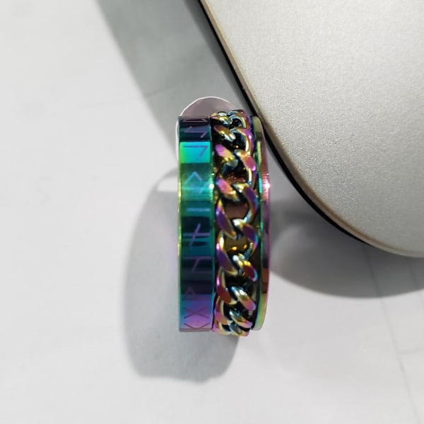 anti-ångest spinner fidget roterande ring ringar Size8/18.2mm