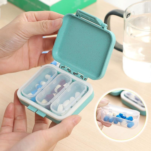 medicindosettdosett piller ask medicinburk pilleraks 3 fack beige