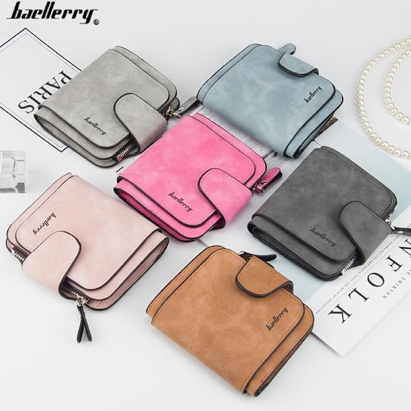 Baellerry miniplånbok i koreansk stil med texturerat läder för k svart
