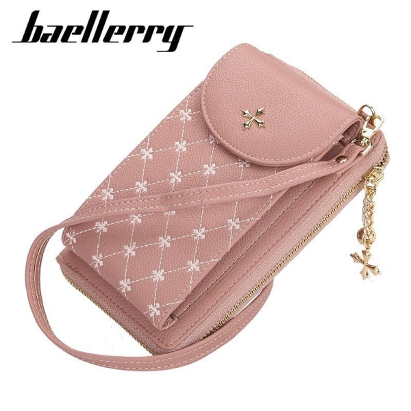 Baellerry Ladies Telefontasker Læder Crossbody Skuldertaske Elega lyserød 19 cm * 11 cm * 4,5 cm