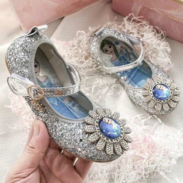 elsa prinsesse sko barn jente med paljetter blå 17,5 cm / størrelse 28