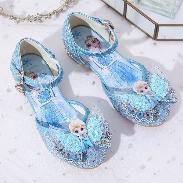 prinsesskor elsa skor barn festskor blå 16cm / size23