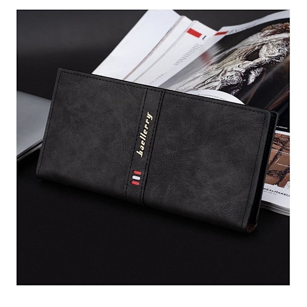 Baellerry Lang Pung Business Slim RFID-Kortholder til Mænd med sort