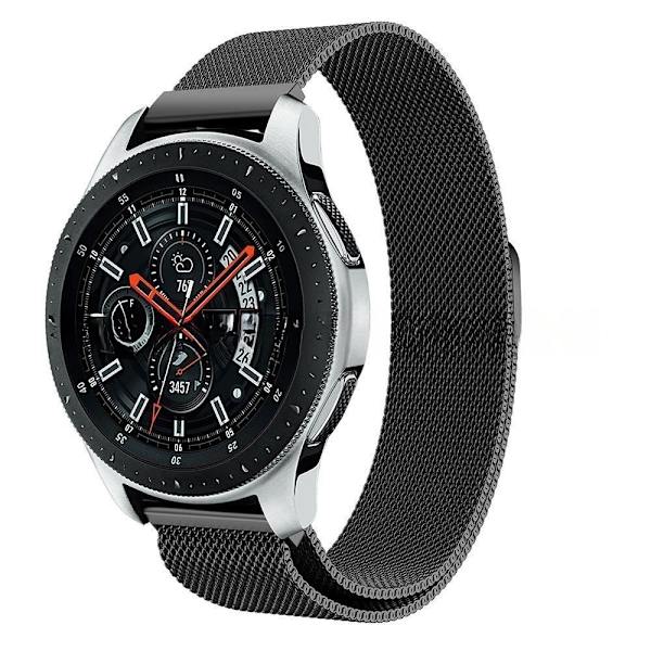 armbånd i stål til Samsung Galaxy Watch 42mm/46mm 20 mm sort (42 mm)