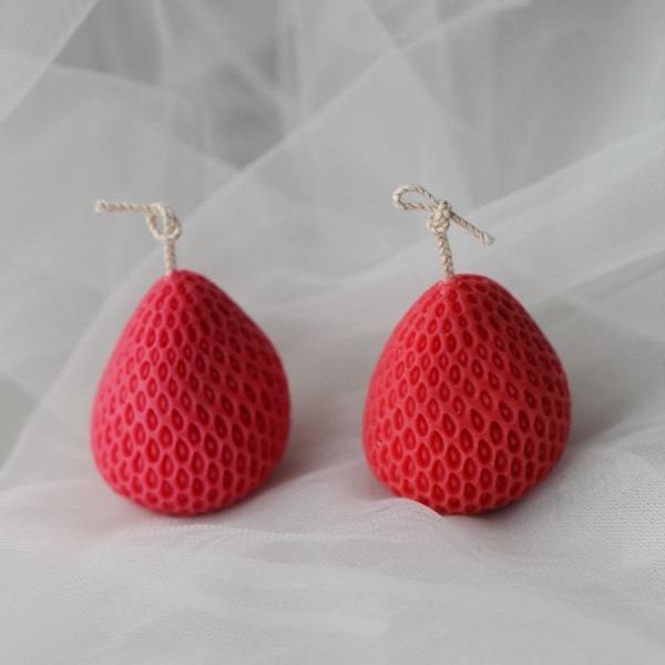 lysformar lys stearinljus DIY gjutformar i silikonform mj13 enkelt hull stor jordbær