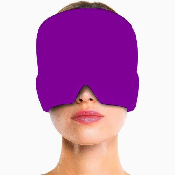 huvudvärk sinus migraine kylande lugnande ansiktet mask lila en gel (framtill)