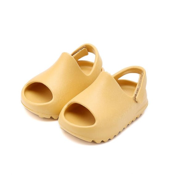 mjuka tofflor slider sandaler skor foppatofflor barn tofflor gul 130 (innerlängd 12-12.5cm)