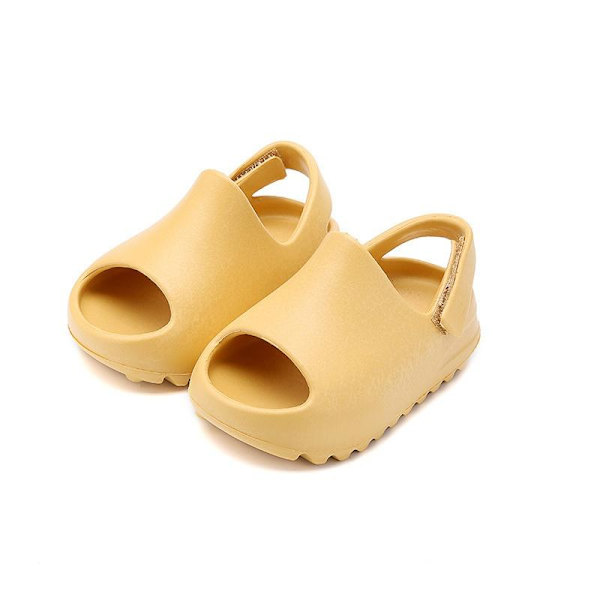 myke tøfler slides sandaler sko tøfler barn tøfler gul 140 (innvendig lengde 12,5-13 cm)