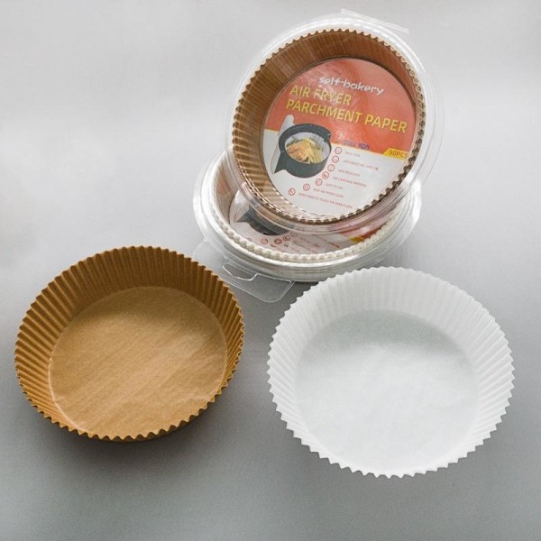 airfryer kertakäyttöinen paperi leivinpaperi 16/20cm vuoraukset valkoinen pyöreä 16cm 100 kpl