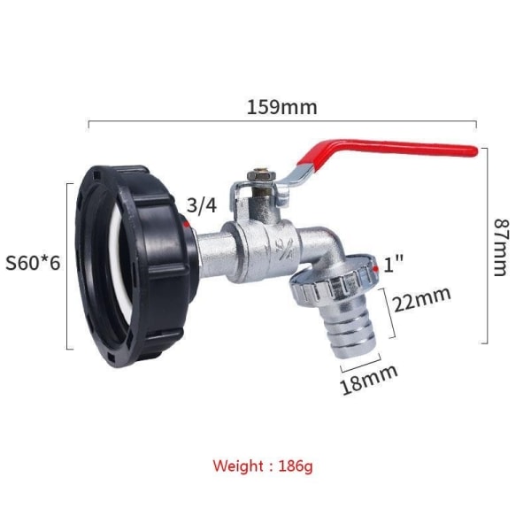 ibc tank adapter ibc kobling ibc tilkobling ibc tank adapter 3/4 legering