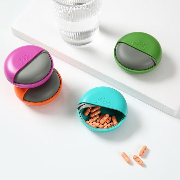 tablettdose pilleglass medisinboks pillebeholder 1 rom oransje