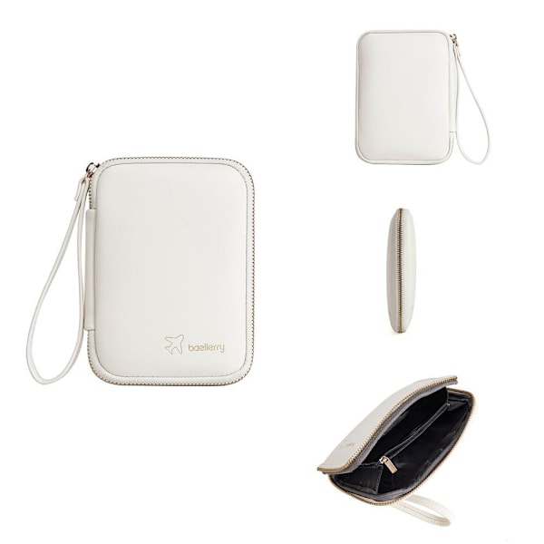 Baellerry Neutral Passskab - Elegant Minimalistisk RFID-blokering knogle hvid