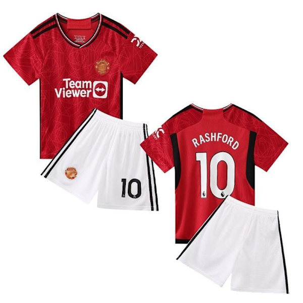 Manchester United Rashford No. 10 Hjemmetrøje - Børn &amp; Voksne størrelser #24 (140 cm)