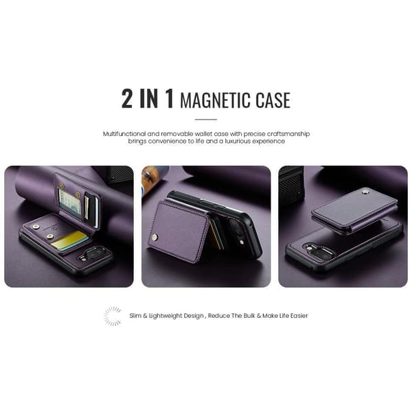(Til Pixel 9A) 2 i 1 pung etui med 4 kortpladser og stativfunktion RFID-beskyttelse sort