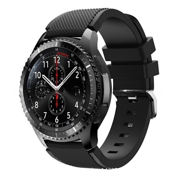 Silikoniranneke Samsung Gear S3 Frontier watch4 22mm musta