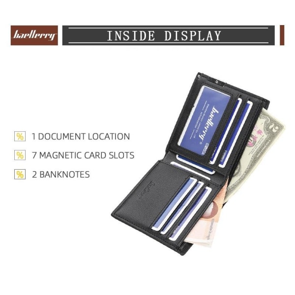 Baellerry Short Style Mænd Business tegnebøger Læder Simple Short sort 11 cm * 9,5 cm * 2 cm