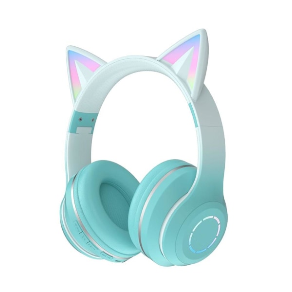 cat ears headset trådløs cat bluetooth hovedtelefoner Vihreä