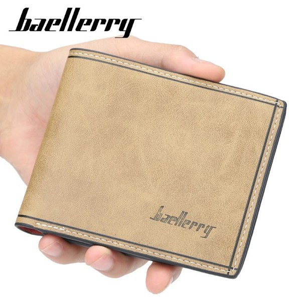 Baellerry Herrmode Bifold korthållare plånbok PU läderväska Mörkblå 12cm*10cm*1.5cm