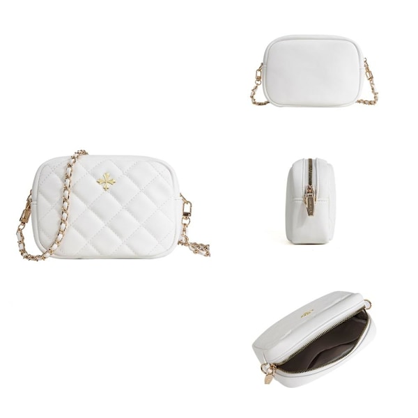 Baellerry Naisten Vuorattu Timanttiompeleinen Olkalaukku Mini Crossbody-laukku Valkoinen
