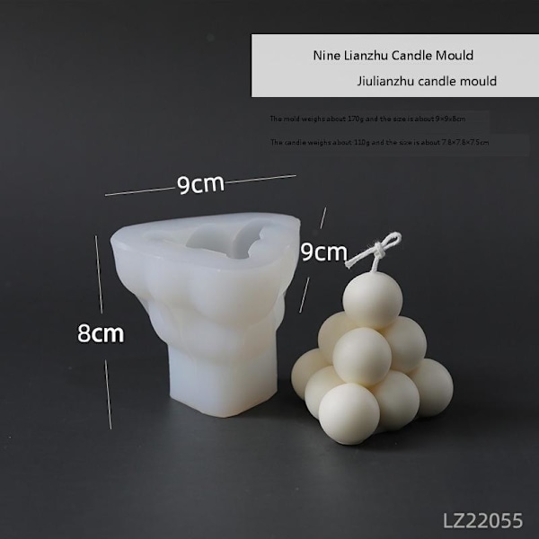 lysforme lys stearinlys gør-det-selv-forme i silikoneform lz22055 nine lianzhu