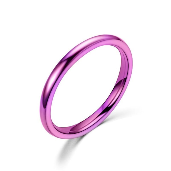 Ultra Ohut Pinky-Sormus - Henkilökohtainen punainen palloaukkoinen sormus naisille 2mm teräsmaali Nro 8