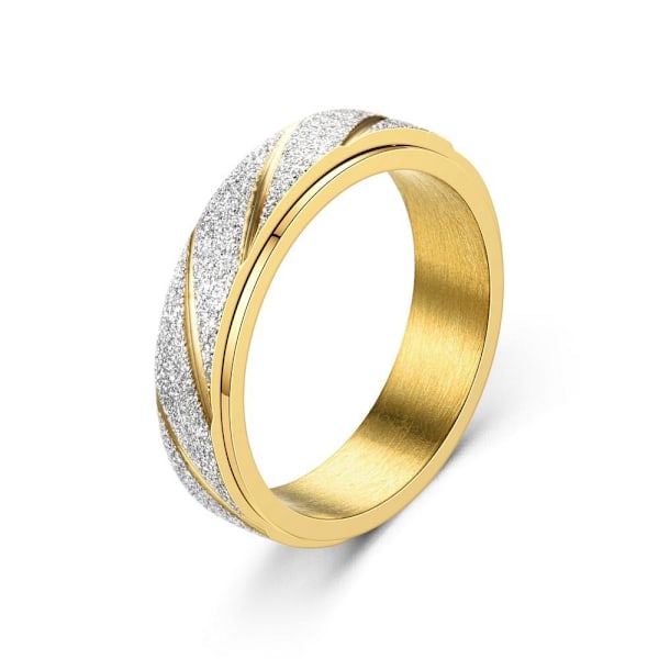 Roterande dekompressionsmönster Ny färg frostad ring: unik stres 6mm batch blomma guld nr 9