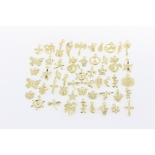charms smykker øreringe diy pack 50 stk guld farvet