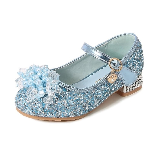 elsa prinsesse sko barn jente med paljetter blå 21,5 cm / størrelse 35
