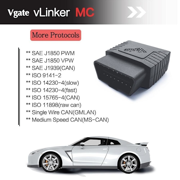 VLinker MC 3.0 Bluetooth OBD Scanner för Android - Diagnostisera som på bilden