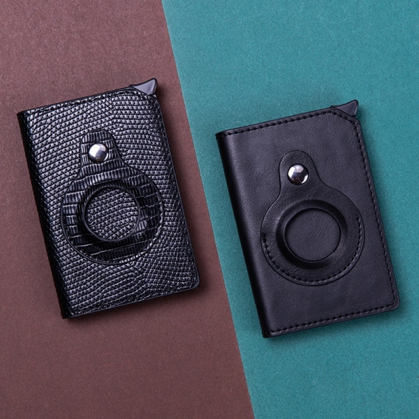 airtag plånbok wallet korthållare kort RFID kolfiber svart