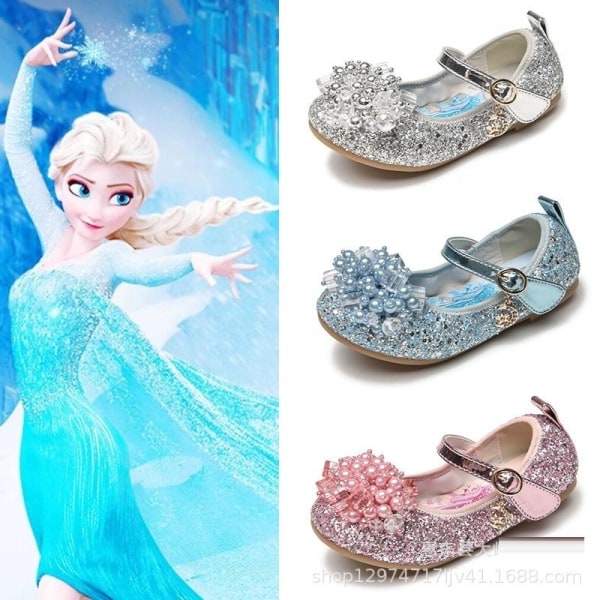 prinsessesko elsa sko barneselskapssko sølvfarget 16,5 cm / størrelse 26