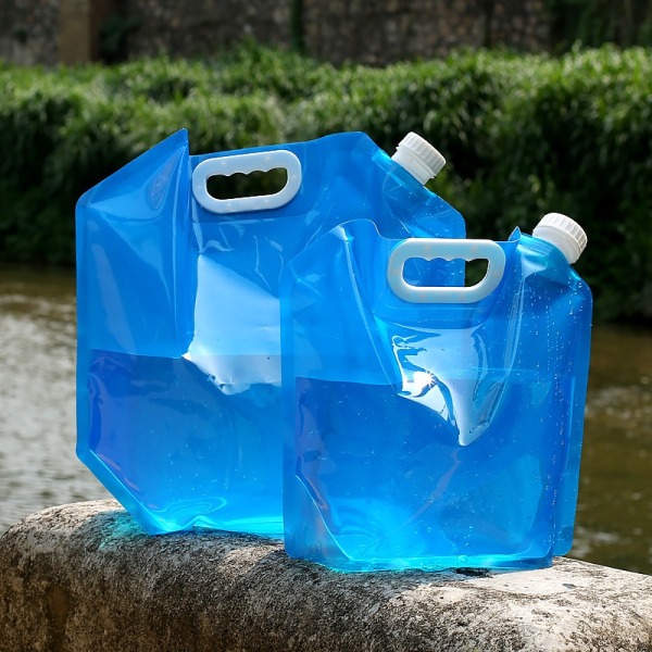 vattendunk vattenflaska vatten dunkar vattenpåse 10L blå med kra