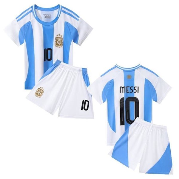 Argentina #10 Messi fotballdrakt og shorts for barn og voksne #18 (110 cm)